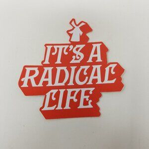 Dutch Bros November 2022 It’s A Radical Life Sticker Red Winter Windmill